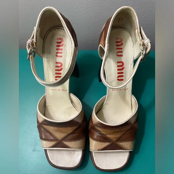 Miu Miu | Shoes | Miu Miu Fw 996 Brown Leather Patchwork